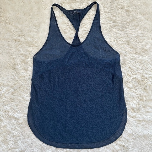 Lululemon Tank Top Twist and Train Racerback Lace Mesh Sheer Navy - Picture 1 of 10